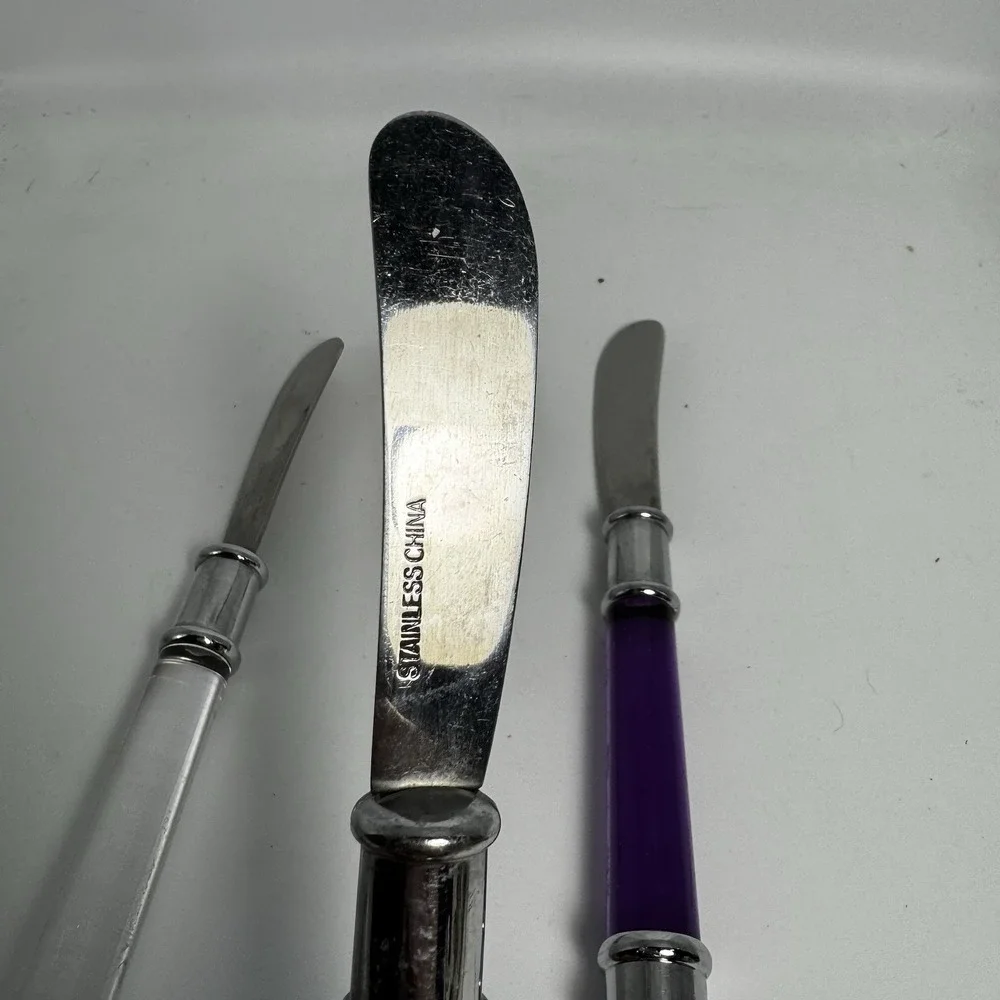 Gourmet Cheese/Butter Spreaders,‎ Stainless Steel, Colored Transparent